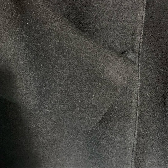 Vintage Gianni Sport Collar-less one button wool blazer pleated shoulder 7/8 Blk - Picture 5 of 8